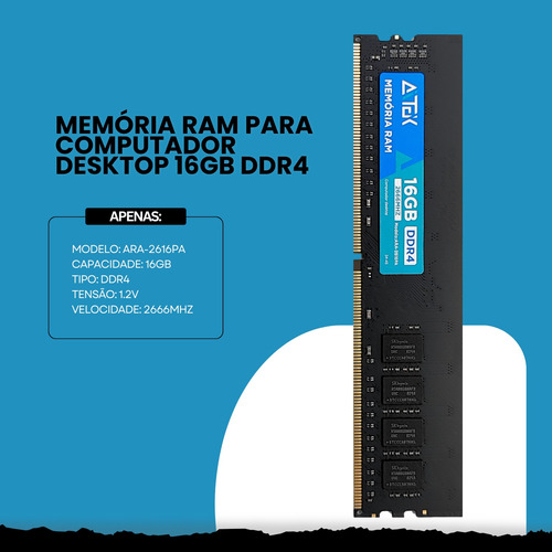 Memória Ram 16gb Ddr4 2666mhz Para Computador Desktop