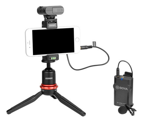 Micrófono inalámbrico de solapa Boya Bywm4 para smartphone y cámara, color negro