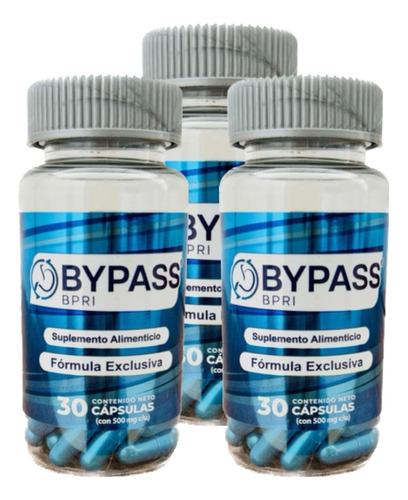 Bypass Azul  30 Capsulas 3 Pz Inhibidor De Apetito 