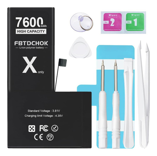 Bateria De Repuesto Mejorada 7600mah Para iPhone X