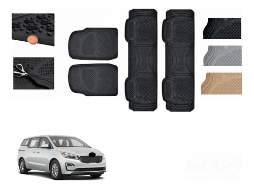 Kit Tapetes 3 Filas Kia Sedona 2020 Rubber Black Original