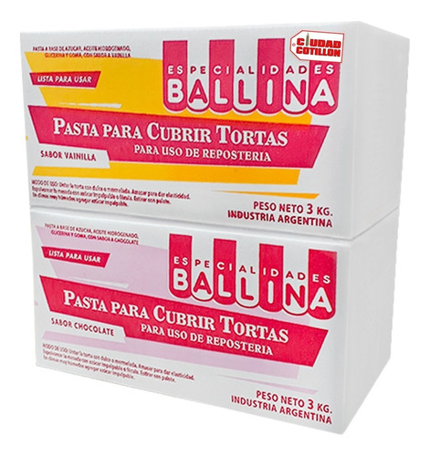 Pasta P/torta 3 Kg Vainilla Ballina - Ciudad Cotillón