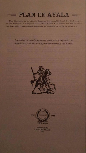 Plan De Ayala Facsímil (Usado)