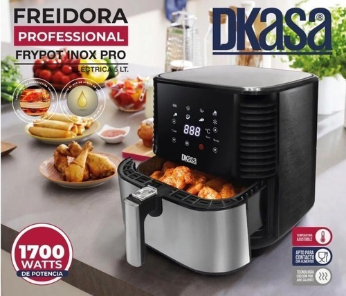 Imagen 5 de 5 de Olla Freidora Dkasa 5 Litros Air Fryer 80% Menos Aceite