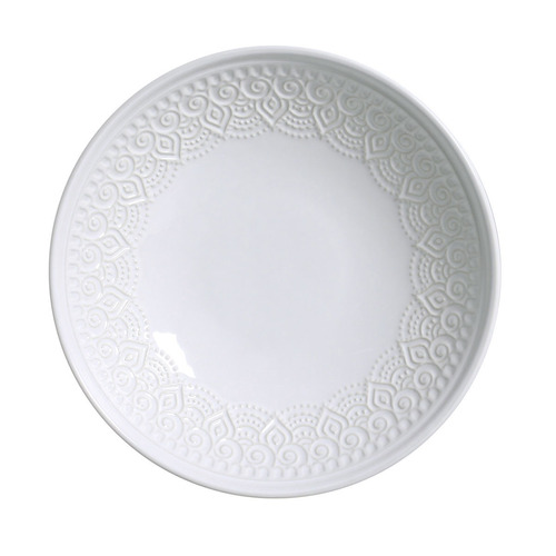 Set de 6 platos hondos blancos de Agra, 21 cm de diámetro, Porto Brasil