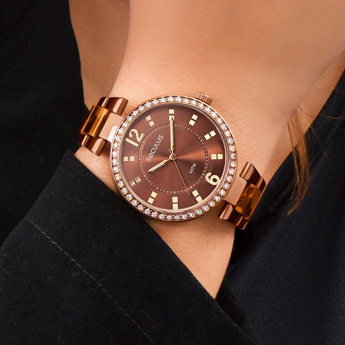 Relógio Feminino Seculus Chocolate 77016lpsvmf6