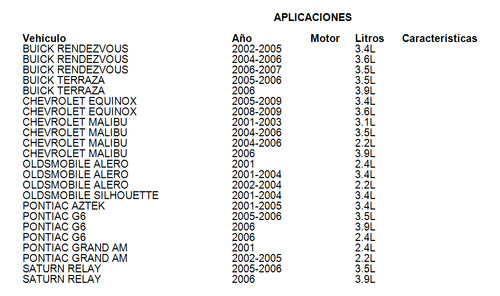 Polea Loca Motor Buick Rendezvous 2004-2006 3.6l Gm Parts