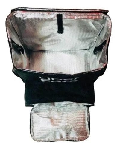 Mochila Uber Eats Negra Con Porta Vasos Negro Liso