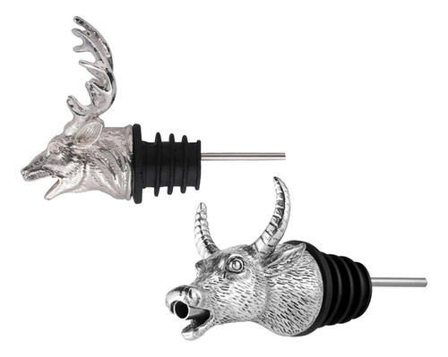 2 X Bicos De Vinho De Cabeça De Animal, Rolha De Garrafa De