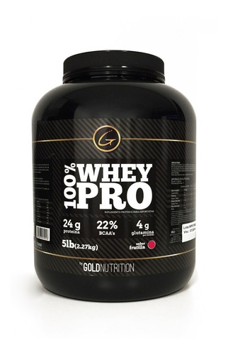 Suplemento en polvo Gold Nutrition  100% Whey Pro proteínas sabor frutilla en pote de 2.27kg