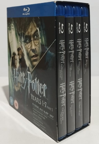 Box Blu Ray Coleção Harry Potter Importado Years 1 - 7 Leia