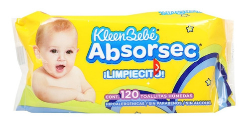 Toallas Humedas Kleenbebé Absorsec Limpiecito 120 Toallitas