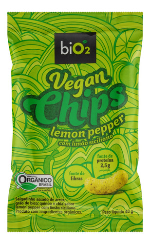 Chips biO2 Vegan Chips pimenta com limão sem glúten 40 g