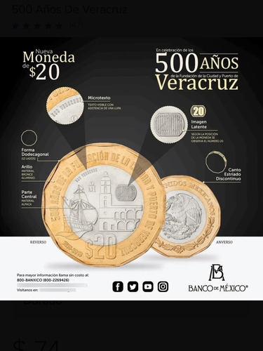 Moneda Conmemorativa Puerto Veracruz De Coleccion