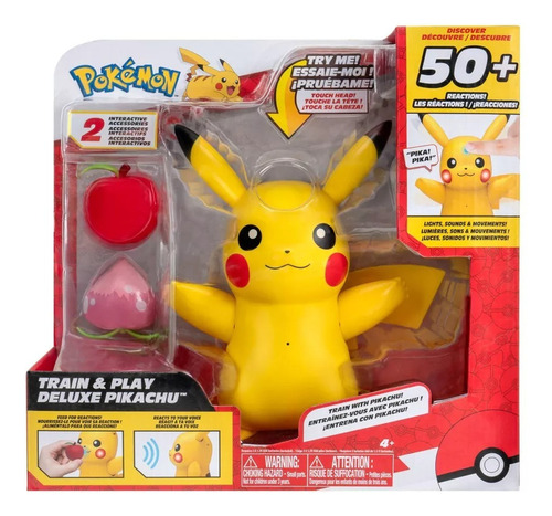 Pokémon Figura Pikachu Entrena Y Juega Deluxe +50 Reacciones