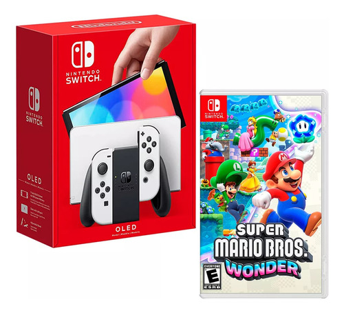 Consola Nintendo Switch Oled Blanco + Super Mario Wonder