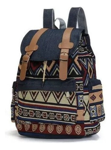 Mochila Vintage De Lona Para Mochila Étnica Bohemian