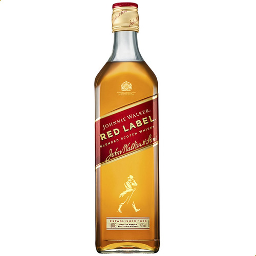Imagen 1 de 3 de Whisky Johnnie Walker Red Label Etiqueta Roja 1 Litro 