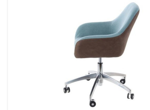Sillón Pc Diseño Helen 90x59x57 Cm Café/celeste