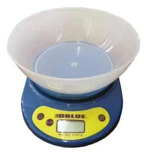 Pesa Digital Dblue De Cocina Recipiente Hasta 5 Kg Dbpdws36 Color Azul