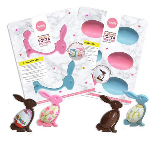 Set Molde Conejitos Porta Huevo Chico - Parpen Transparente