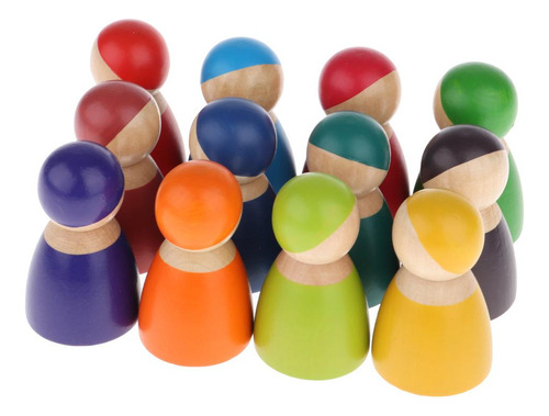 Iris Color Construcción Bloque Peg Doll Juego Juguete