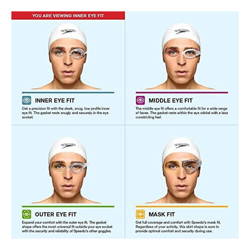 Lentes De Natación Unisex Speedo Plateado1