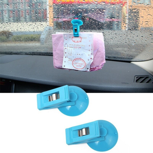 Imagen 8 de 8 de 2 Sujetadores Clips Con Ventosa Para Ventana Todo Vehiculo