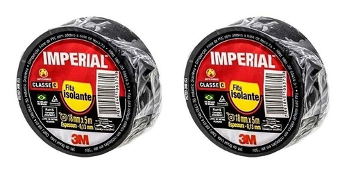 Kit 2 Fita Isolante 3m Adesiva Imperial 18mm X 5 Metros