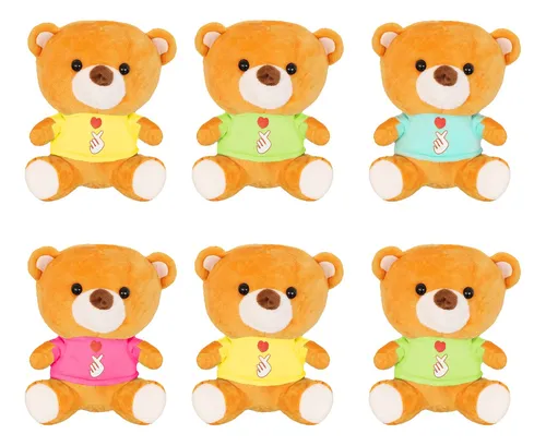 Peluches Mayoreo 6 Pzs Oso Osito Kawaii Love Pelucheria Cuotas