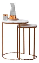 Comprar Par De Mesas Laterales Circular, Marbel Design Modelo Ml006