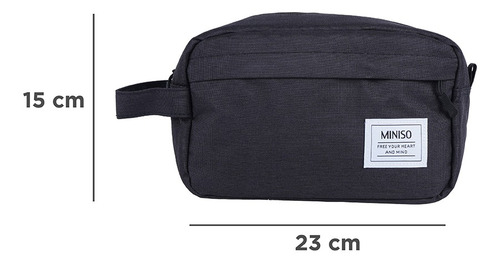 Miniso Bolsa De Viaje Textil Negra 23x11x15 Cm Color Negro