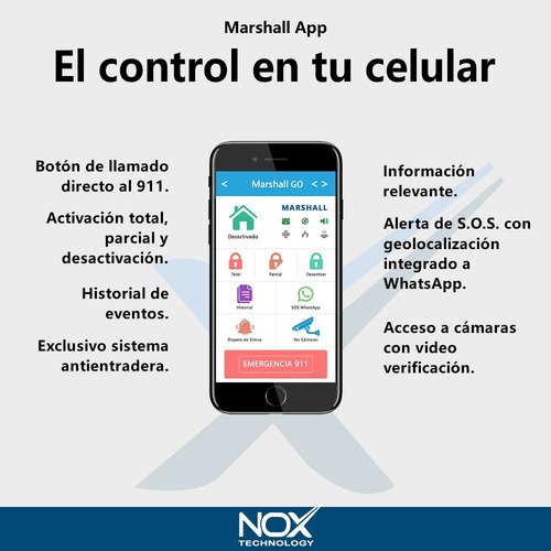 Imagen 3 de 9 de Alarma Marshall Inalámbrica Casa Go Plus Wifi Internet Kit