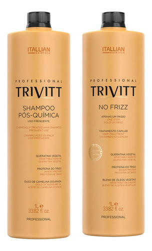 Kit Progressiva Trivitt No Frizz Itallian Color Shampoo 1l