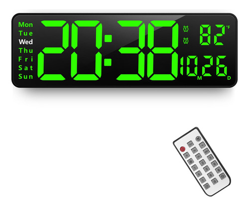 Zgrmbo Reloj De Pared Digital De Gran Tamano Led De 16.2 Pul