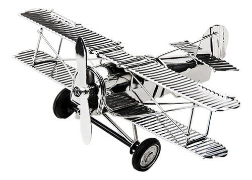 \ Modelo De Avión Vintage, Miniavión Decorativo Plata Media