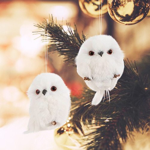 2 Unidades, Bonito Búho Colgante De Navidad, Animal De Simul