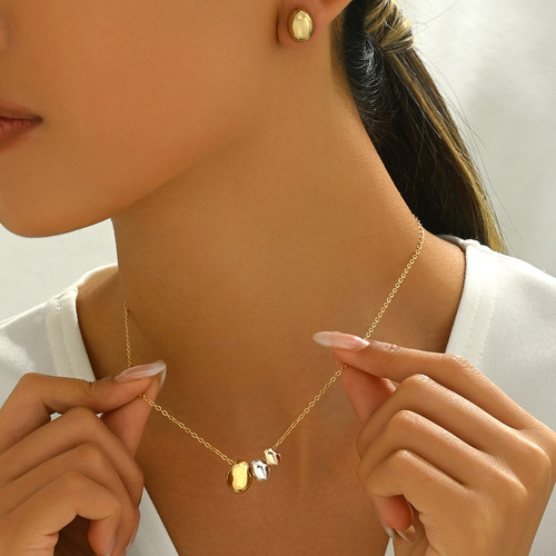 Conjunto De Collar Y Pendientes Versátiles For Mujer