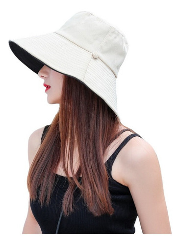 Sombrero Doble Vista Dama Mujer Playa Protección Uv . .