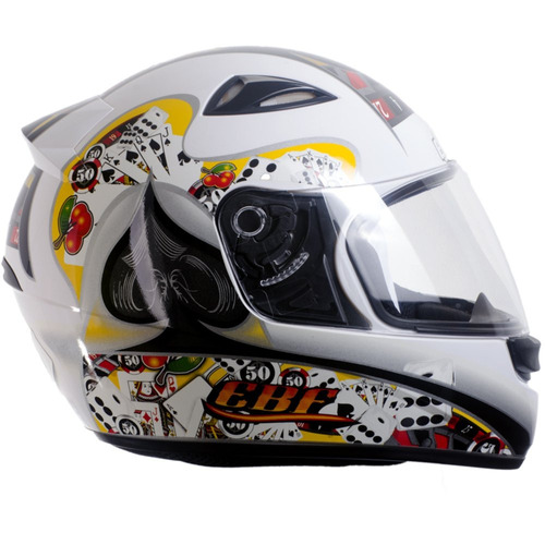 Capacete Esportivo Moto Ebf E0x Cassino Branco 58 Casco Abs