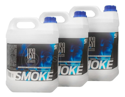 Kit 3 Líquido Máquina De Fumaça Fluido Smoke Pro Usa 5 Litro Cor Água 110v/220v