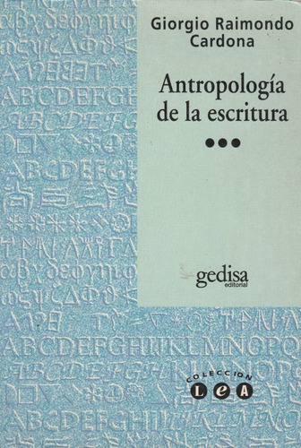 Libro Antropologia De La Escritura Giorgio Raimondo Cardona