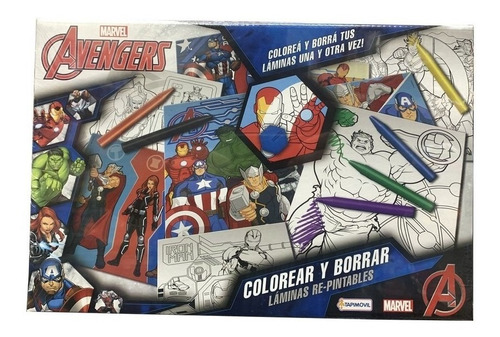 Colorear Y Borrar Avengers Marvel Original Nvo 3437 Bigshop