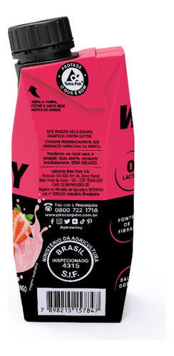 Piracanjuba Whey Zero Lactose 15g Sabor Morango 250ml
