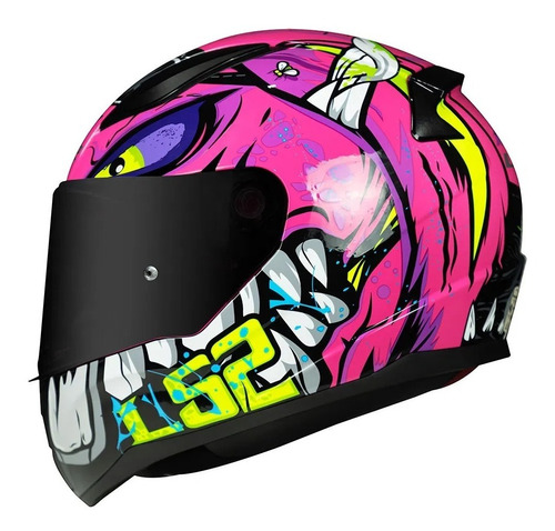 Capacete Ls2 Ff353 Rapid Badass Roxo/rosa Nf Novo