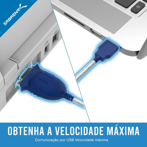 Cable convertidor Sabrent Serial Rs-232 de 9 pines a USB 2.0