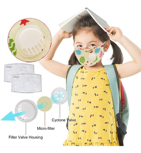 Tapa Boca Niños Mascarilla Importado Valvula X2+ 2 Filtros