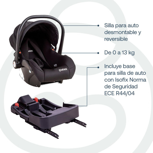 Carriola Bebesit Travel System Sunset Isofix Negro