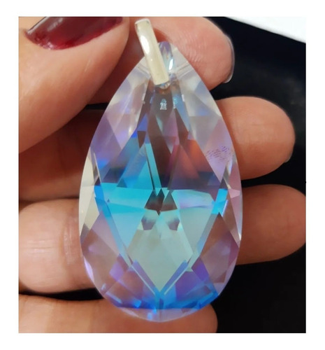 Imagem 4 de 6 de Pingente Amêndoa Cristal Swarovski 5,0 Cm Em Prata 925