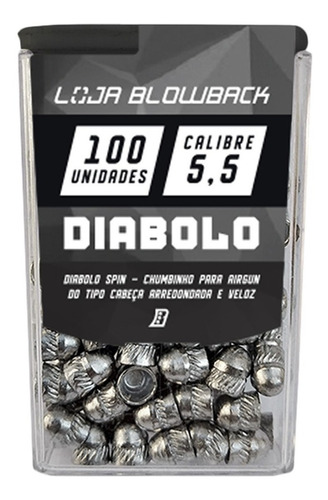 Chumbinho Diabolo 5,5mm Loja Blowback P/ Carabinas Pressão